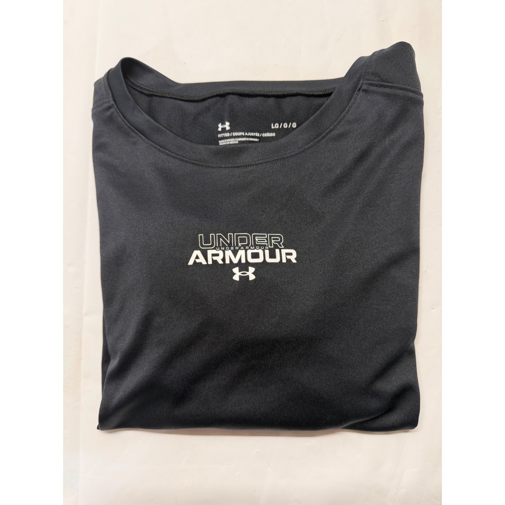 Under Armour Womens HeatGear Long Sleeve Fitted Athletic Shirt Black Large
